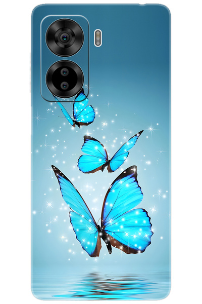 CASPER Via X40 / Via X45 Uyumlu Kılıf Desen Baskılı Silikon Mavi Kelebek STK:710 CP-aWo6RQI