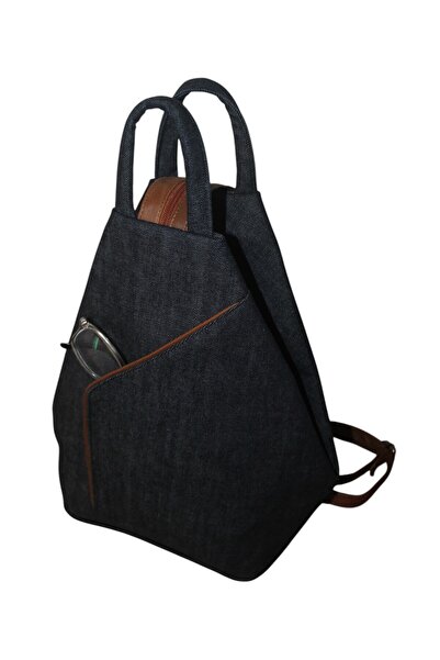 MEBES Denim Fabric - Women's Backpack and Shoulder Bag, Vase Model