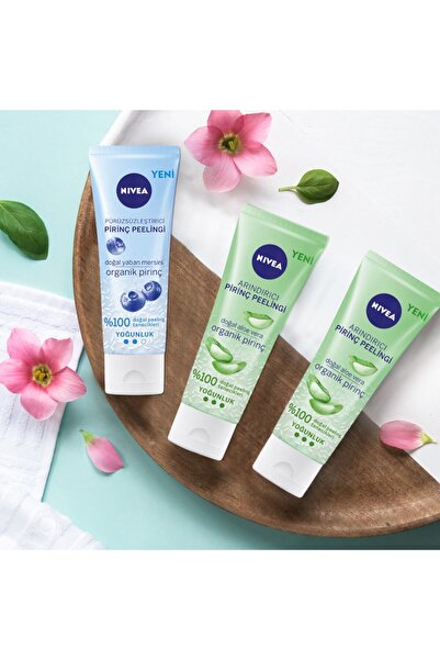 NIVEA Pürüzsüzleştirici Organik Pirinç Yüz Peelingi 75ml, Ölü Deri Arındırıcı Ve Canlandırıcı, Normal Cilt