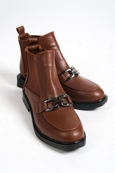 Mubiano MBBRZBT8002-TB Дамски къси ботуши и боти с еластична част и катарама Taba