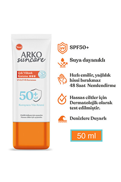 ARKO Suncare Çok Yüksek Koruma spf 50+ Koruyucu Yüz Kremi 50 ml