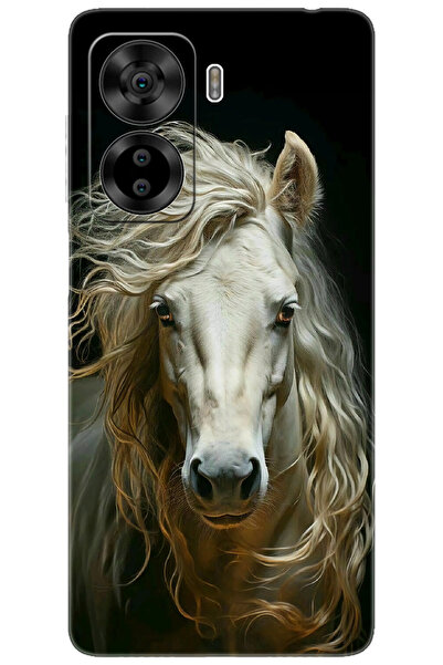 CASPER Via X40 / Via X45 Uyumlu Kılıf Desen Baskılı Silikon Beyaz At STK:689 CP-6k10oa0