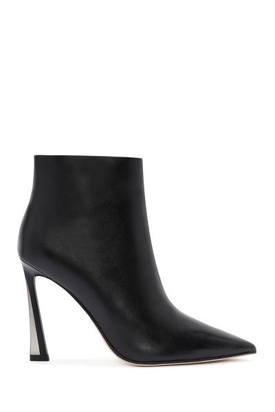 Derimod Γυναικείες δερμάτινες μπότες με μαύρο φερμουάρ με λεπτό τακούνι 24WFD...