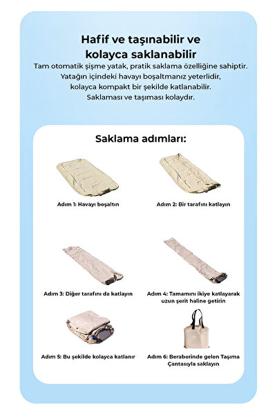 ROBO Kendi kendine şişen otomatik çift kişilik yatak