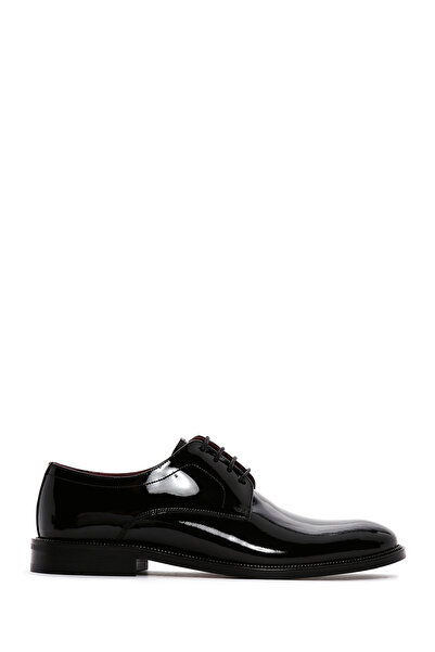 Derimod Black Patent Leather Men's Classic Shoes - Lace-Up, 24Wfd 602216