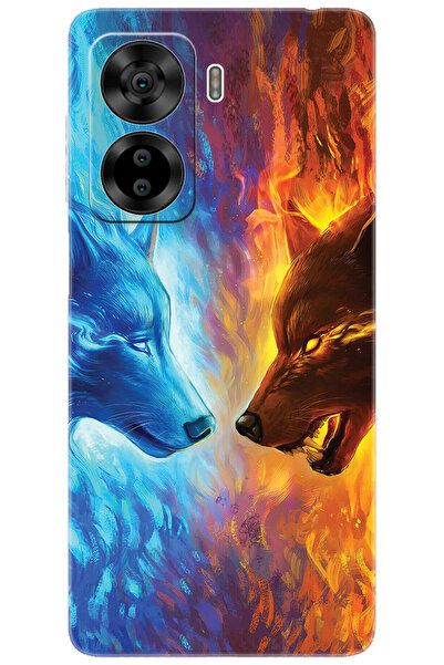 CASPER Via X40 / Via X45 Uyumlu Kılıf Desen Baskılı Silikon Alev ve Kurtlar S...