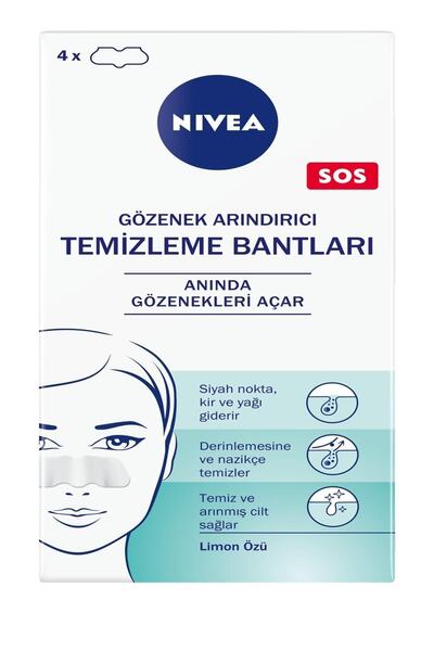 NIVEA Gözenek Arındırıcı Temizleme Bantları 4 Adet,,Siyah Noktaları Arındırır,Derinlemesine Temizlik