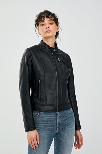Derimod Kylie Kadın Siyah Kısa Deri Ceket 19WGE53521M