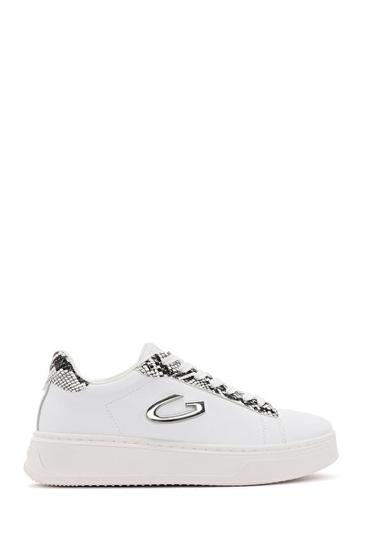 ALBERTO GUARDIANI Women's White New Era Lace-Up Leather Sneaker G03G 100017