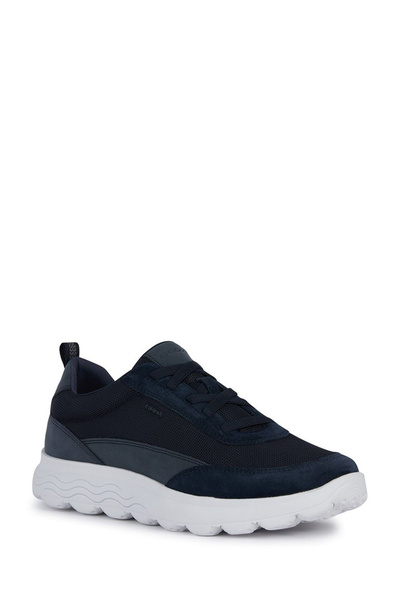 Geox Ανδρικό δερμάτινο παπούτσι με κορδόνια Navy Blue Spherica U45BYA01422C4002