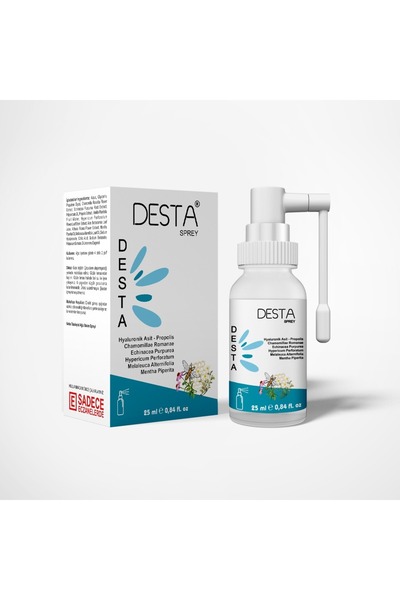 DESTA BOĞAZ SPREY hyarulonik asid,papatya,propolis,çay ağacı doğal içerik
