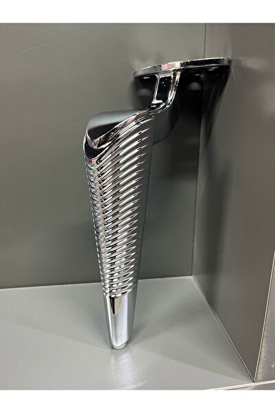 Emaks Picior lateral din metal 15 cm Cromat Scaun Dulap Noptiera Comoda Unitate TV moderna Mobilier modern Puf Argintiu