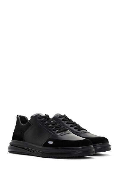 Derimod Erkek Siyah Bağcıklı Deri Sneaker 24SFD641914