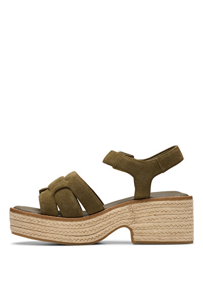 CLARKS Süet Haki Kadın Topuklu Sandalet 26181250