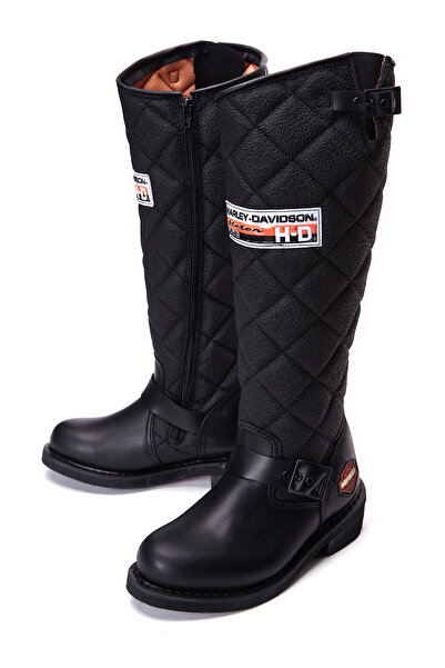 Harley Davidson Kadın Siyah Laconia Hi Fermuarlı Deri Çizme 025G100074