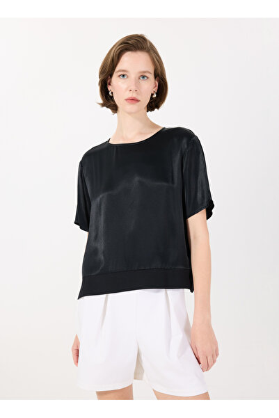 Sisley Crew Neck Black Women's Blouse 52Bzlq093