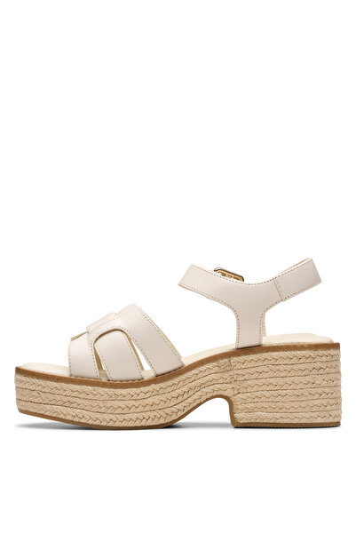 CLARKS Deri Krem Kadın Topuklu Sandalet 26181249