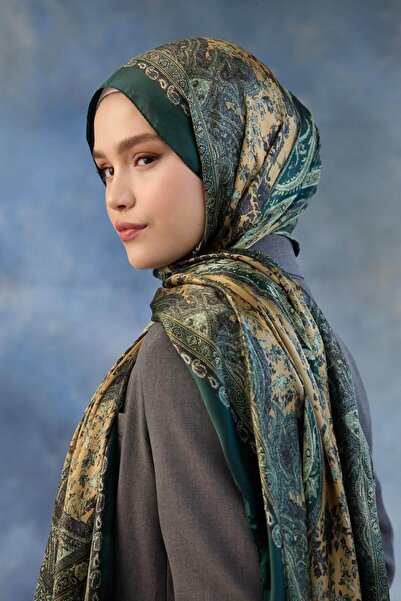 İpekhan Σμαραγδένιο ινδικό μεταξωτό σάλι - 5002-07