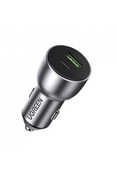 Ugreen Încărcător auto (60980) 2xUSB-A, QC 3.0, 42.5W și carcasă din aluminiu - Albastru închis