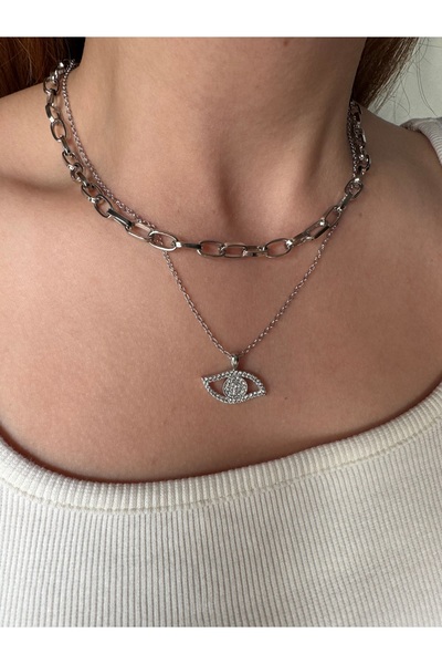 Petra Jeweils Evil Eye Silver Double Necklace