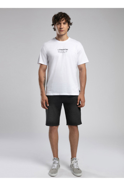 Lee Cooper Ανδρικό μπλουζάκι με στρογγυλή λαιμόκοψη λευκό 252 Lcm 242025 Rolanes White