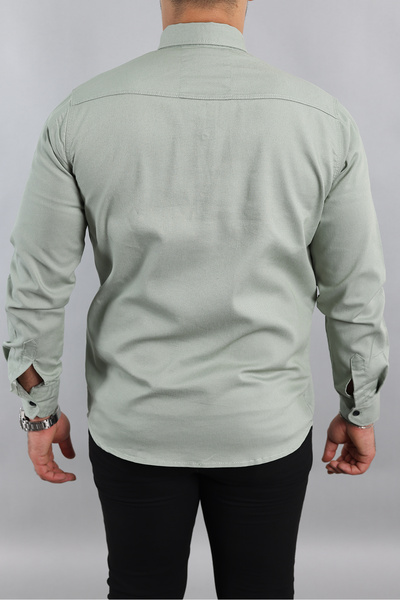 Mavi Sima Ανδρικό τζιν πουκάμισο Slim Fit Water Green