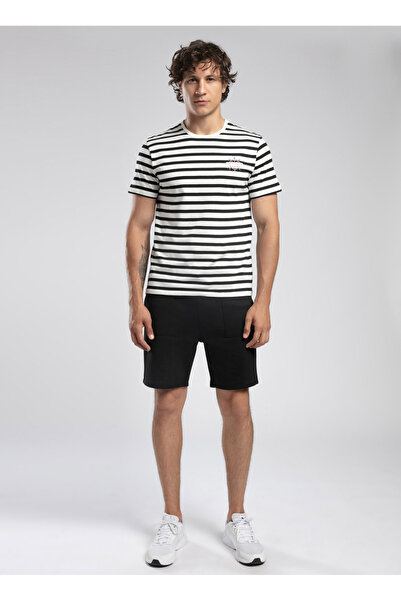 Lee Cooper Round Neck Black Men's T-Shirt 252 Lcm 242064 Eddy Ecru-Black