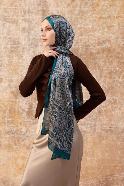 İpekhan Σάλι Petrol Indian Voile - 5003-05