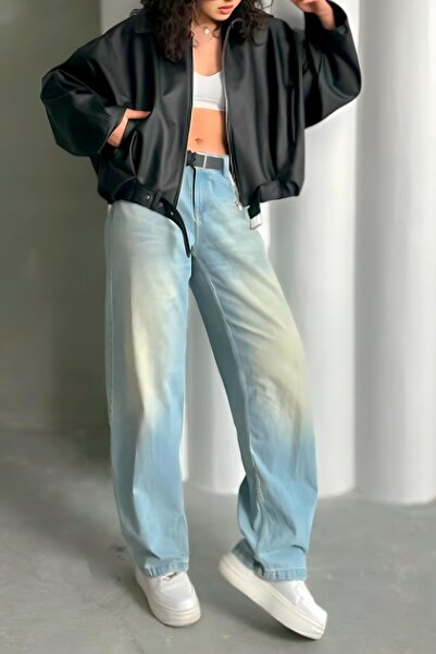 Jaglion Luvren PB Oversize Bomber Шкіряна куртка з поясом