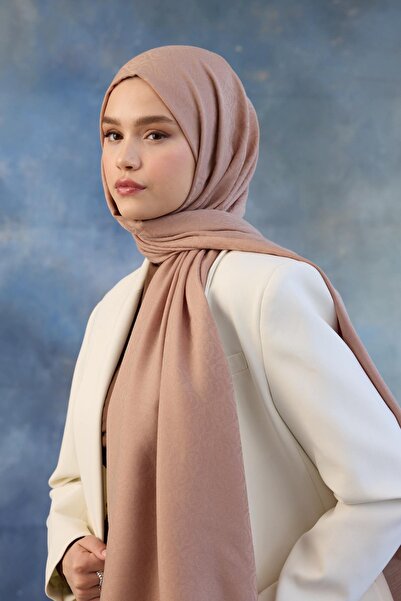 İpekhan Βιζόν 8008-23 - Βαμβακερό σάλι ζακάρ με μοτίβο λογότυπου, γλυκό