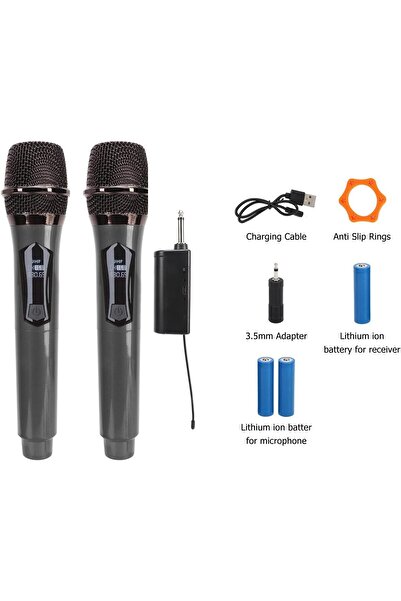 Coverzone Kablosuz Karaoke Çift Mikrofon6.35mm Sahne Parti Aktivite Amfi Hoparlör Wn04 Bluetoothsuz