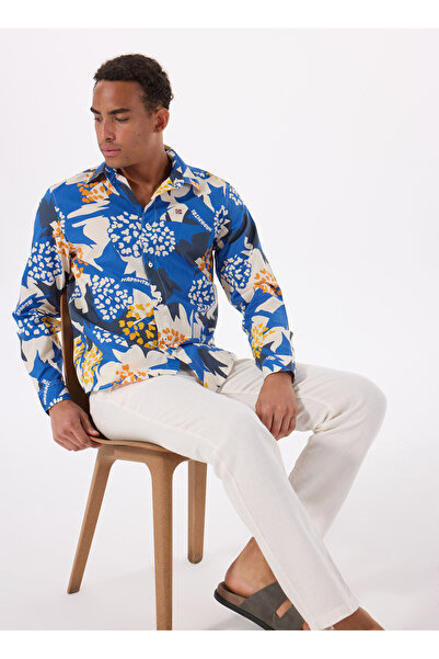 Napapijri NP0A4IDKFDB1-G-RONGE LS Çok Renkli Relaxed Erkek T-Shirt