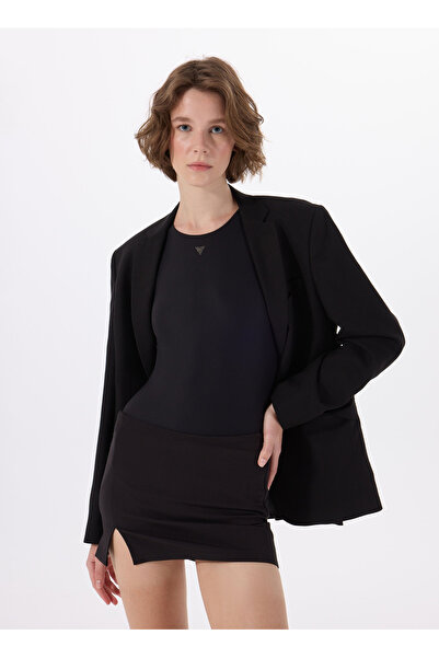 Guess Yuvarlak Yaka Düz Siyah Kadın Body SL CN KIM BODY - SECOND SKIN XSTR J