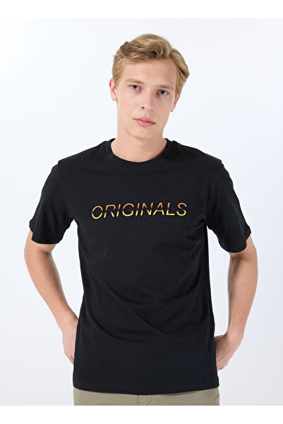 Jack & Jones Bisiklet Yaka Siyah Erkek T-Shirt 12288566_JORX90 TEE SS CREW NECK BS