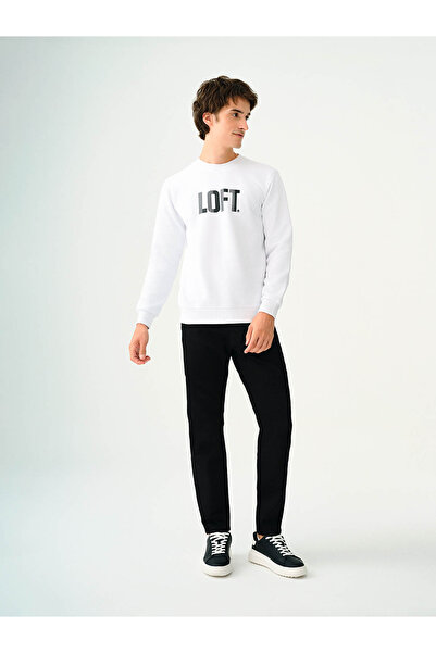 Loft Λευκό ανδρικό φούτερ Lf2037363