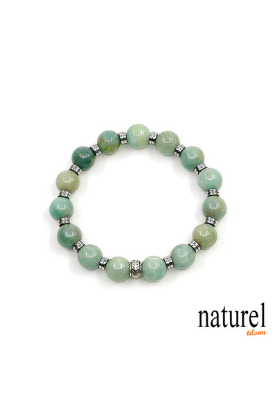 Naturel Tılsım سوار من الحجر الطبيعي مقاس 10 ملم من أمازونيت