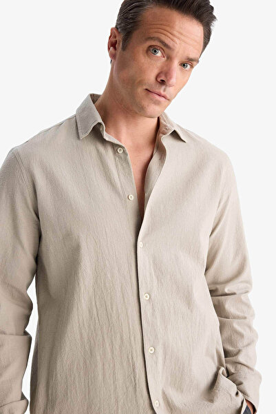 DeFacto Light Khaki Men's Shirt E7741Ax/Kh475