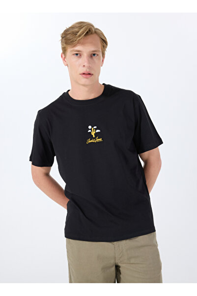 Jack & Jones Bisiklet Yaka Siyah Erkek T-Shirt 12288513_JORCACTUS TEE SS CREW NECK