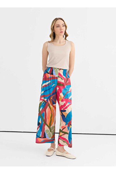 Selen بنطلون نسائي عادي بخصر عادي باللون الأزرق 25YSL5390