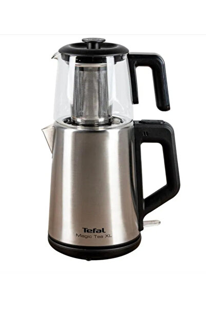 TEFAL Magic Tea XL Hacim 1,2 Litre Cam Demlik, 1,8 Litre 1650 Watt Paslanmaz Çelik Çay Makinesi