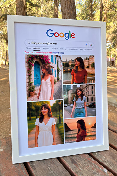 Kamenca Kişiye Özel Google Tasarımlı Tablo – Sevgiliye Hediye, Dünyanın En Güzel Kızı Sevgililer Günü