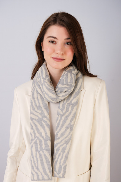 Sebir Moda Eșarfă tricotată cu model zebră