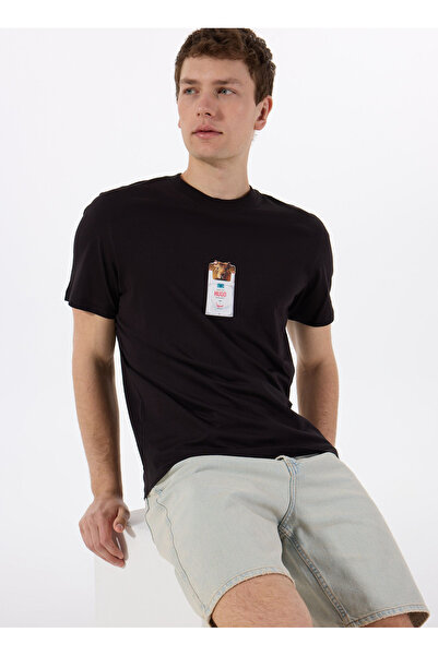 HUGO Bisiklet Yaka Düz Siyah T-Shirt 50530683_Dilesses 10266462 01
