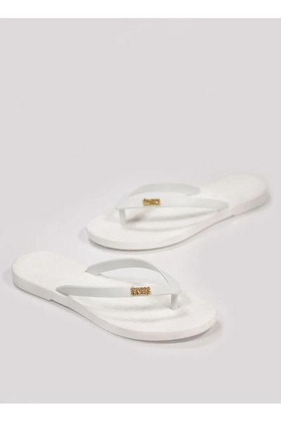 Tkees Papuci de plajă albi pentru femei TK-P202