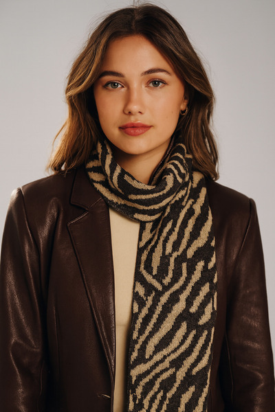 Sebir Moda Eșarfă tricotată cu model zebră