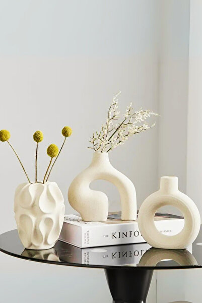 rufhomedesign Βάζο 15 εκ. 3 τεμαχίων σε σκανδιναβικό στυλ Bohemian Pinterest Pampas Vase Διακοσμητικό αξεσουάρ σαλονιού Στολίδι τραπεζιού