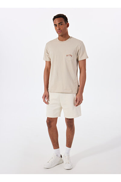 BİLLABONG Billabong STACKED ARCH PKT EBYZT00175 Бежева футболка з круглим вирізом Regular Fit Прямий крій Чоловіча футболка