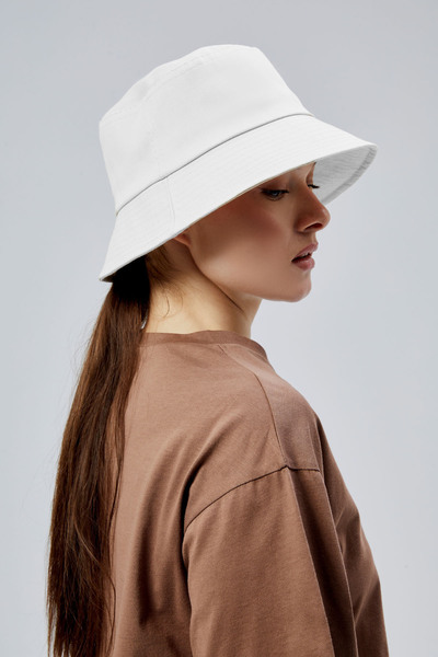 derikem Summer Cloth Bucket Hat, Men Women Plain Fisherman Bucket Hat, Unisex White