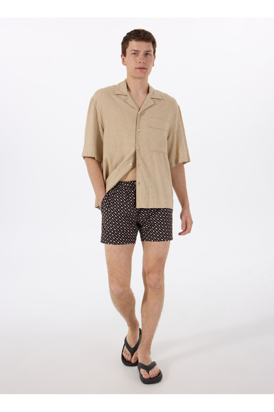 BOSS Deniz Şortu Monogram Baskılı Tamamı Astarlı Hızlı Kuruyan Mayo Short Erkek MAYO SHORT 50515720