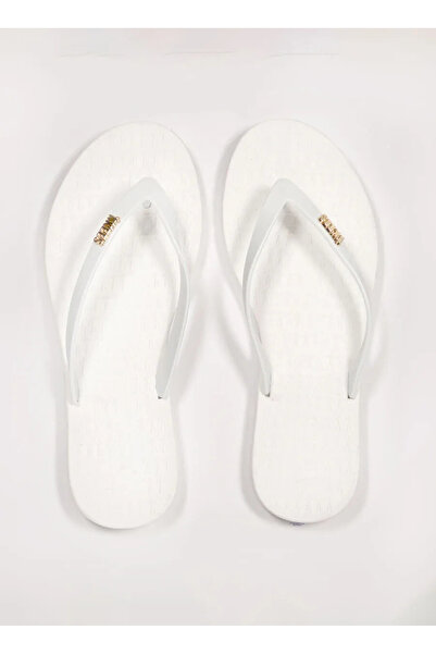 Tkees White Women's Beach Slippers Tk-P202